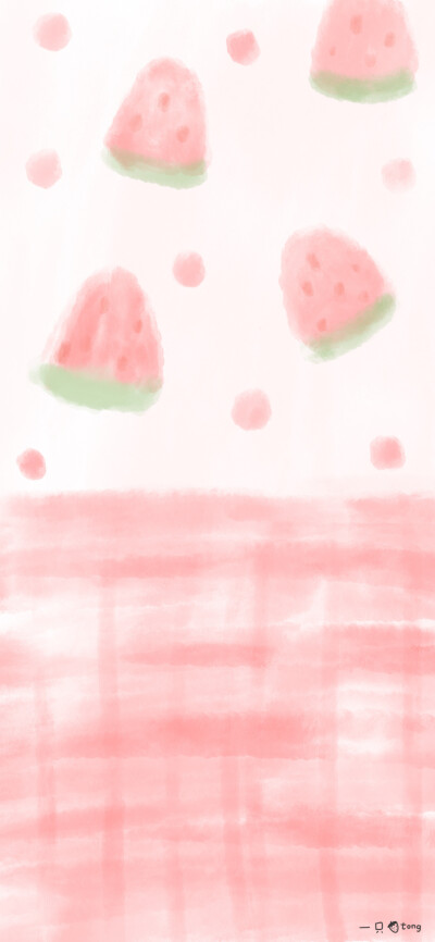 夏日水果 cr:一只草莓tong 渐变纯色/手绘壁纸/聊天背景/小清新ins