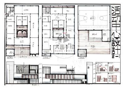 今日分享一:活动中心设计--大禹手绘2020寒假班建筑快题作品欣赏