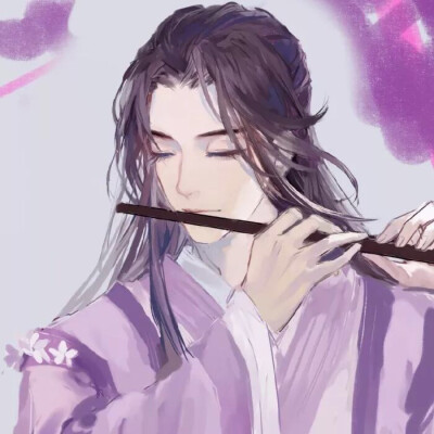 银发古风男生