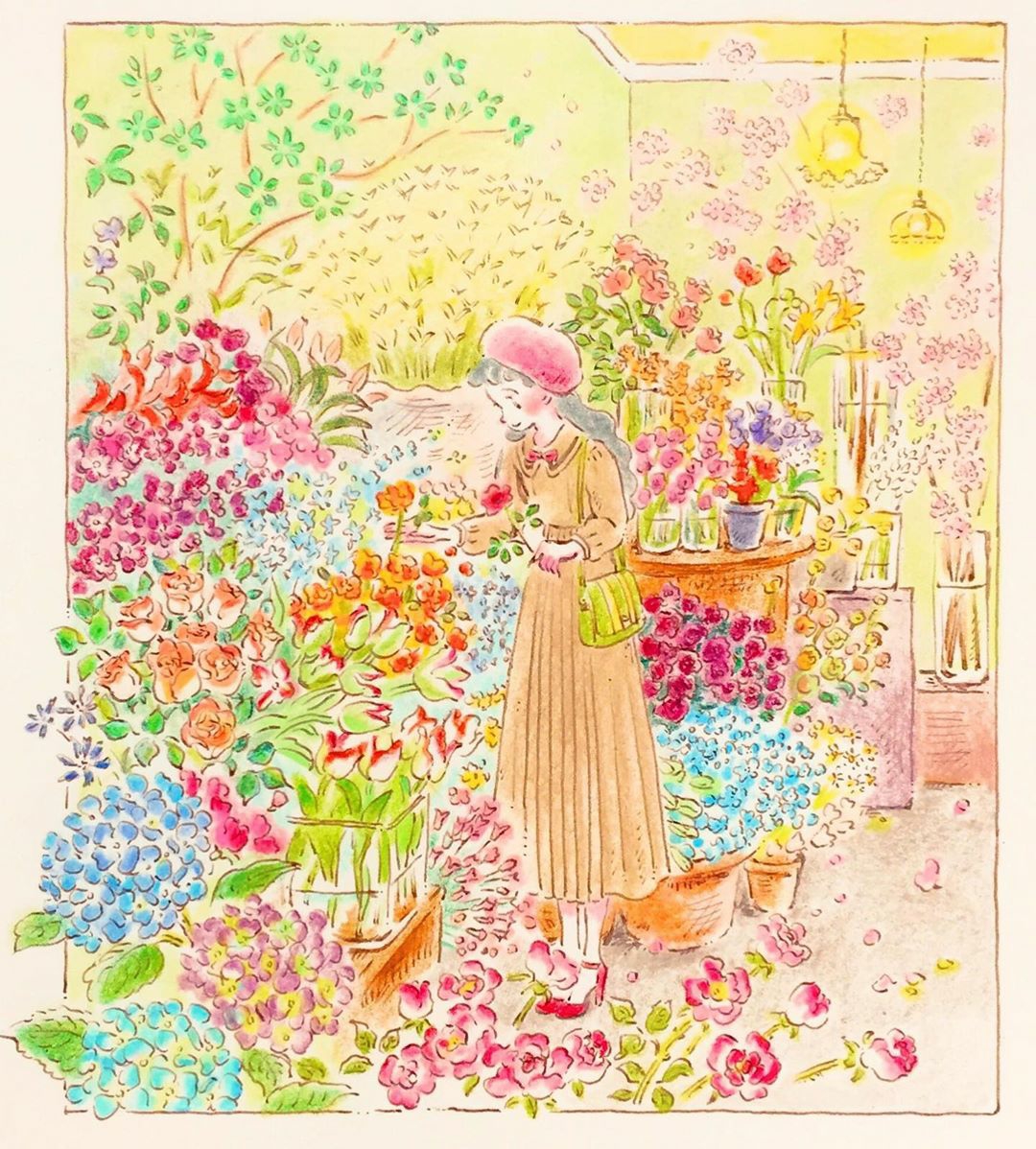 最新入荷 絵画「薄氷溶けて午後の陽だまり」 水彩画 絵画/タペストリ