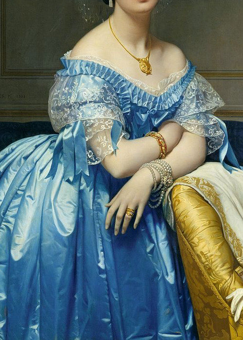 古典油画里的蓝裙子