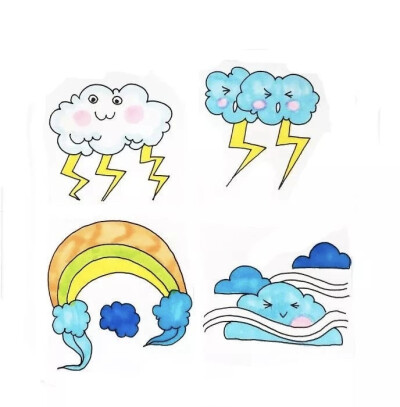 天气标识简笔画