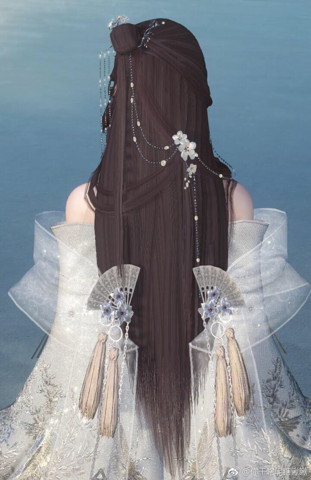 女生头像 古风背景封面 插画绘画