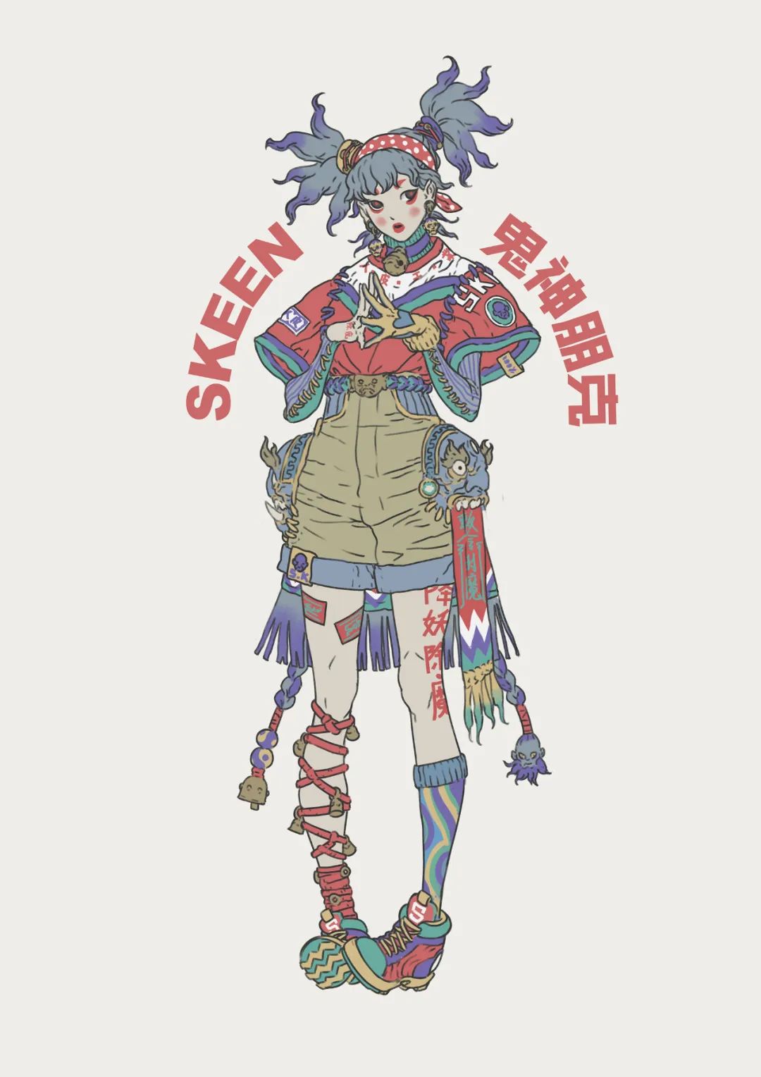 马来西亚插画师 zeen chin 的"skeen鬼神朋克"超级喜欢这个画风,出