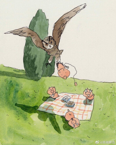 一幅幅画衔接起来反复在讲诉一个童话故事;来自插画师sseongryul