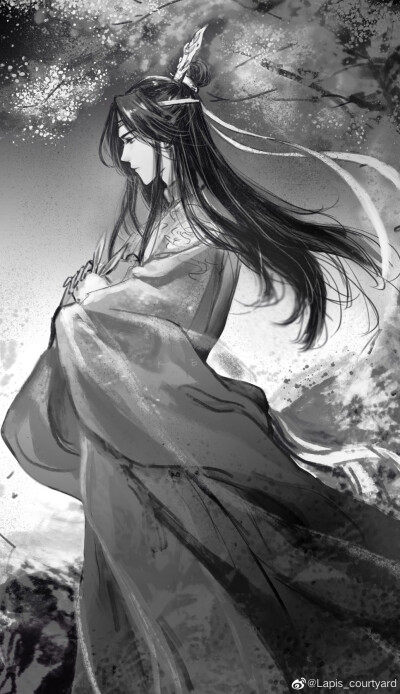 《魔道祖师》魏无羡蓝忘机,忘羡画师微博id【lapis_courtyard】