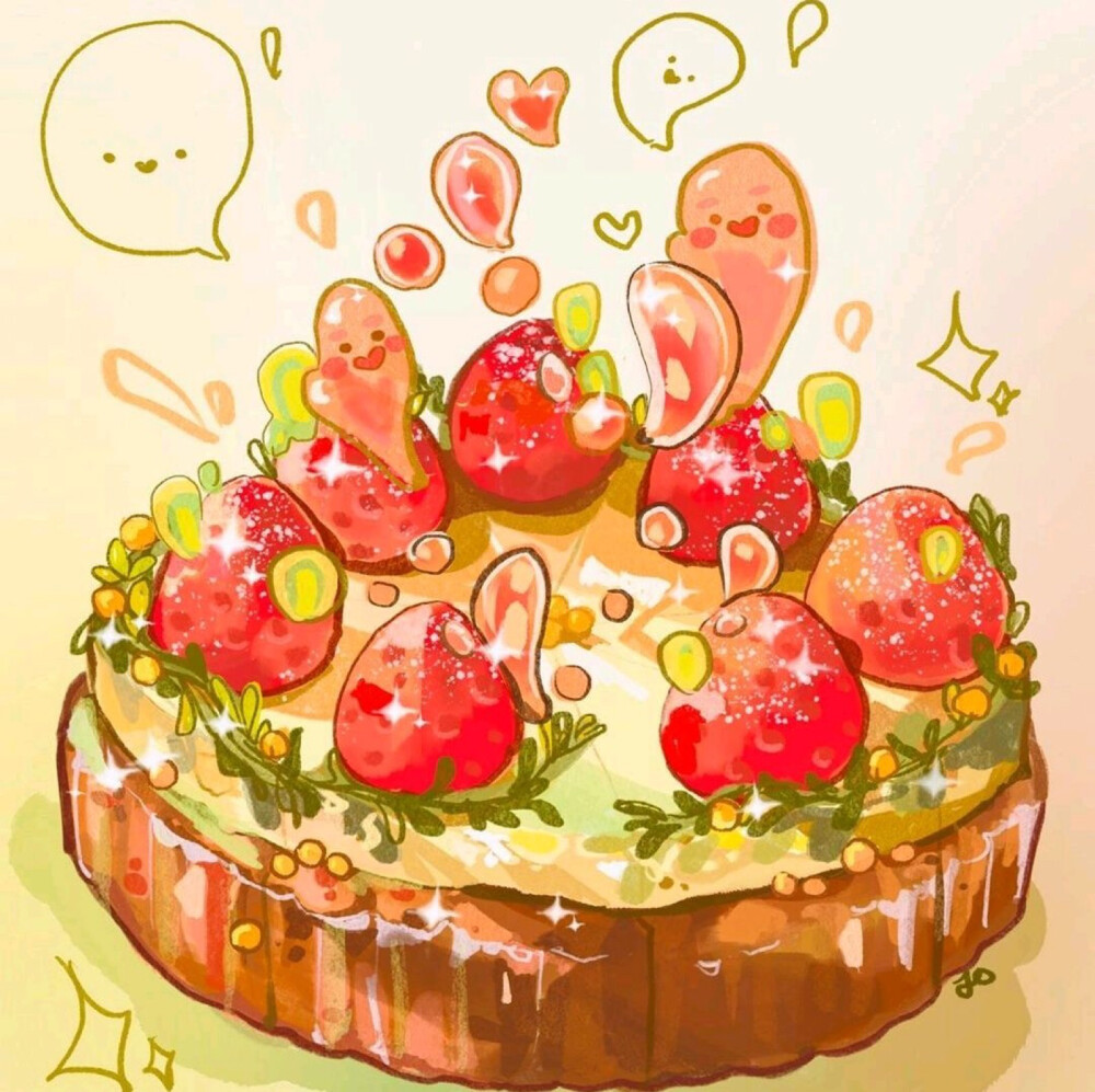 超萌,超可爱的美食甜品插画