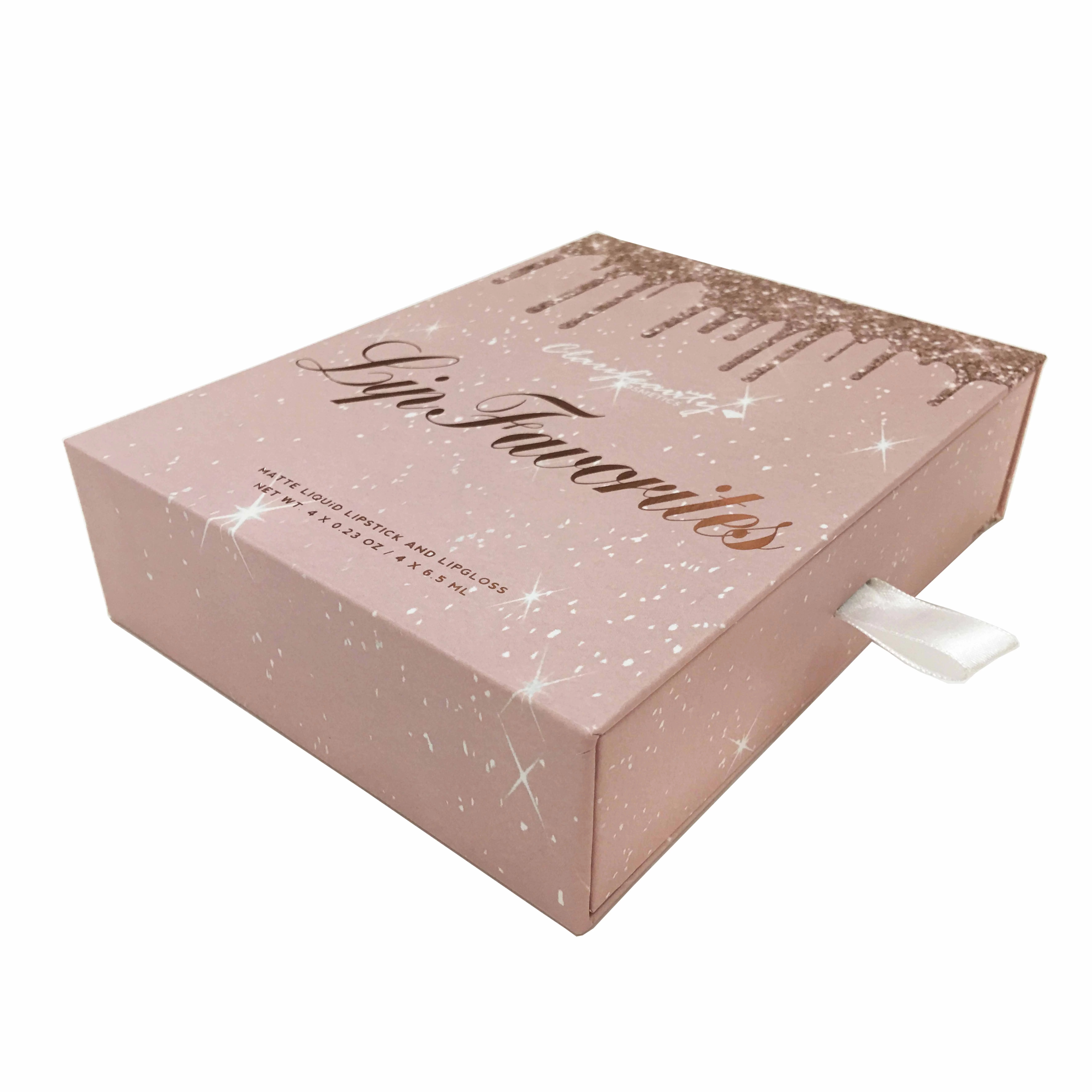 化妆品包装盒 粉色抽拉盒