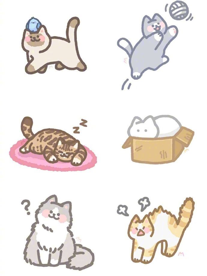 ins:ccho_nyang 猫咪插画