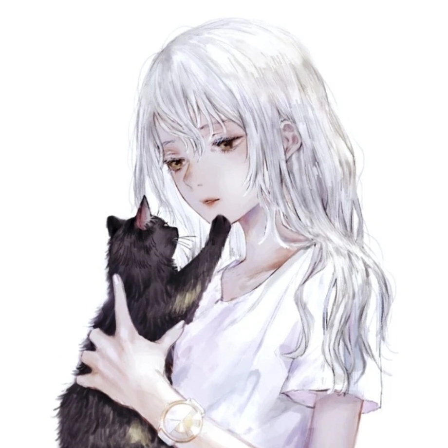 插画女头‖少女与猫