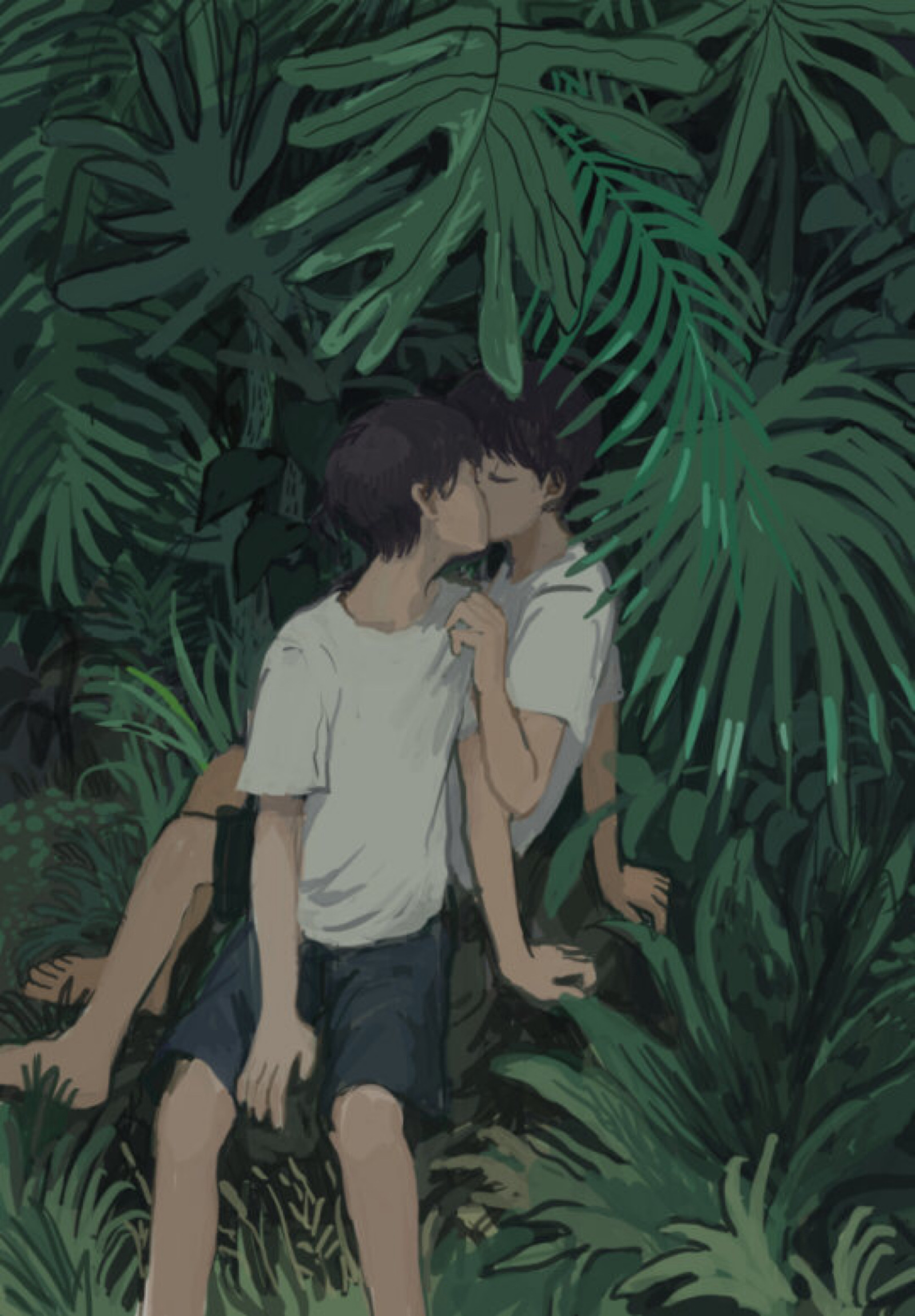 插画师:みなはむ笔下的两个男生的日常