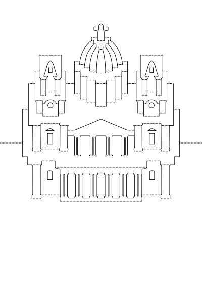 圣保罗教堂 立体卡纸 纸雕 贺卡 图纸 a4