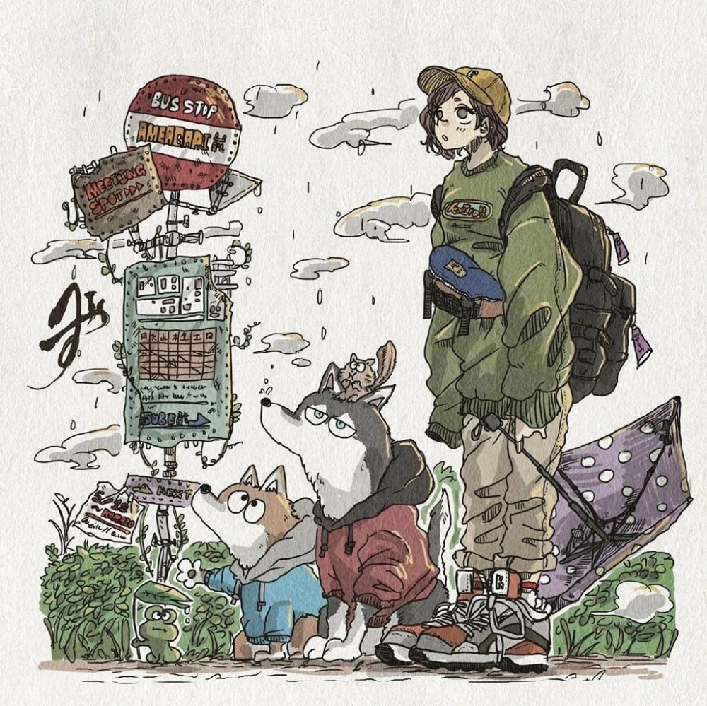 日本插画 堆糖网