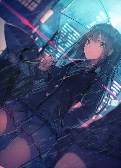 雨中的少女