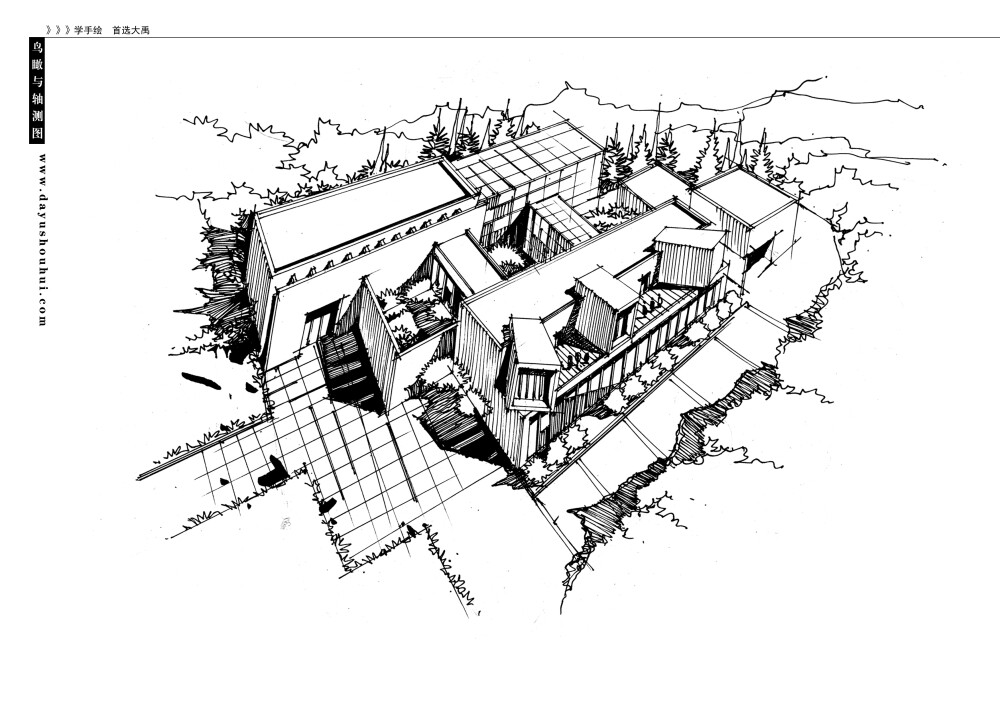 建筑手绘,建筑画,手绘图片,手绘效果图,马克笔上色,建筑设计,室内设计