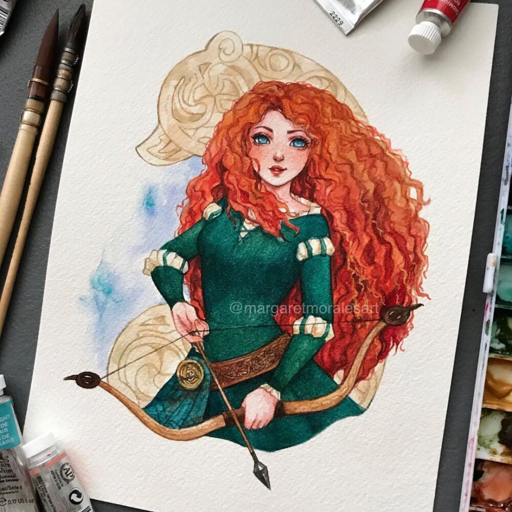 迪士尼公主 披星踏梦而来,闪耀璀璨星光.| ins:margaretmoralesart