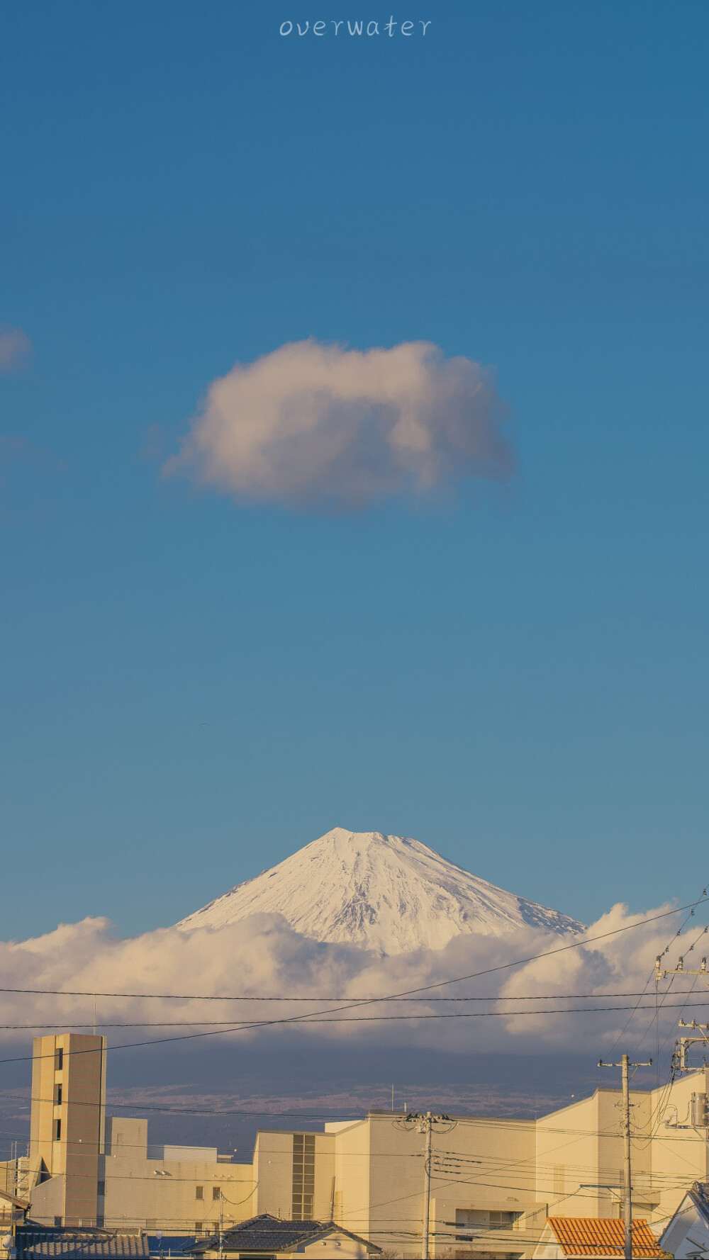 治愈系 小清新 夏天 天空 云彩 富士山 手机壁纸 全面屏壁纸