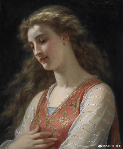 法国学院派新古典风格画家hugues merle(1823-1881)偏好有寓意的神话