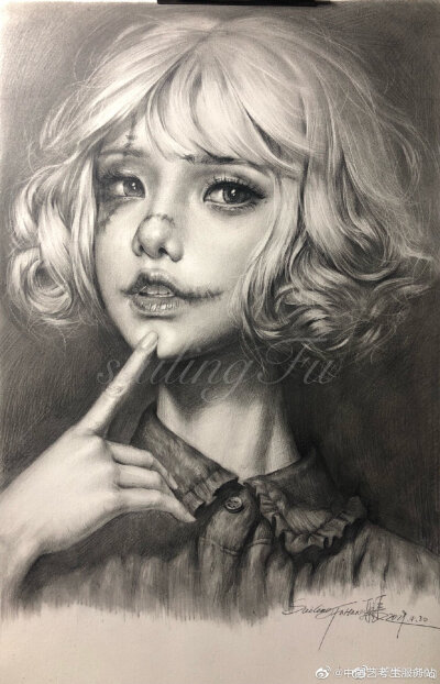 [cp]素描肖像「暗黑小萝莉」(作者: 航长sailing )这幅画,主要针对