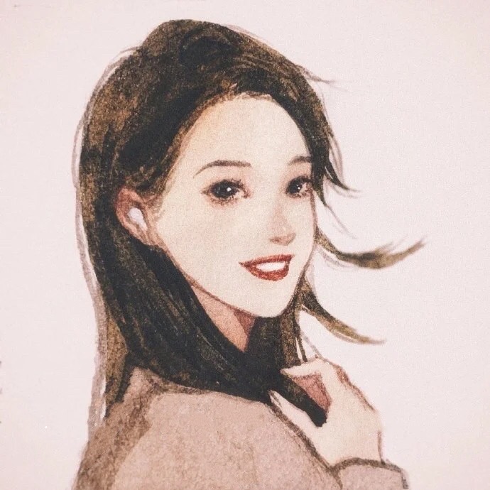 手绘 插画 女生头像