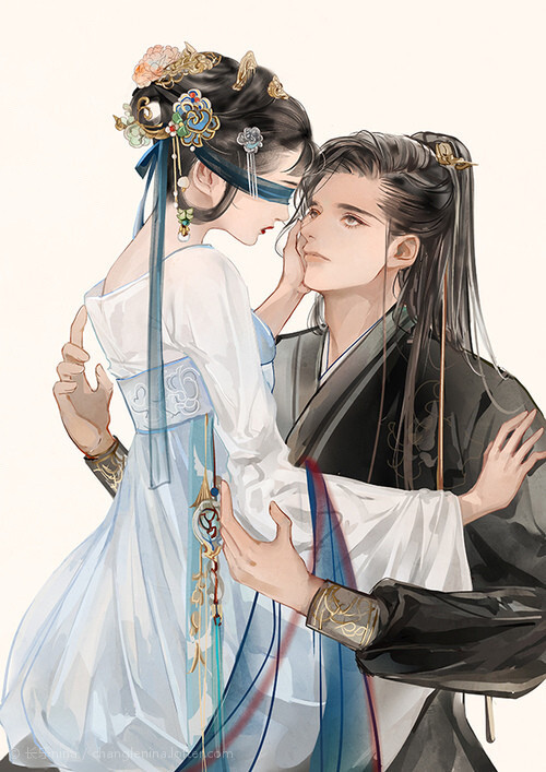 非常喜欢的古风插画师@长乐nina