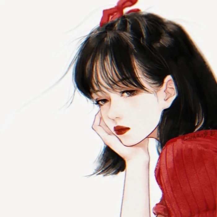 红衣女头像