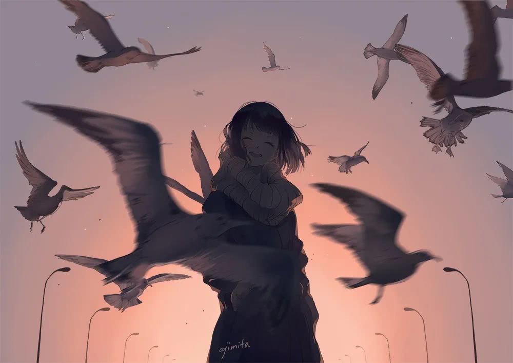画师:ajimita 插画 少女