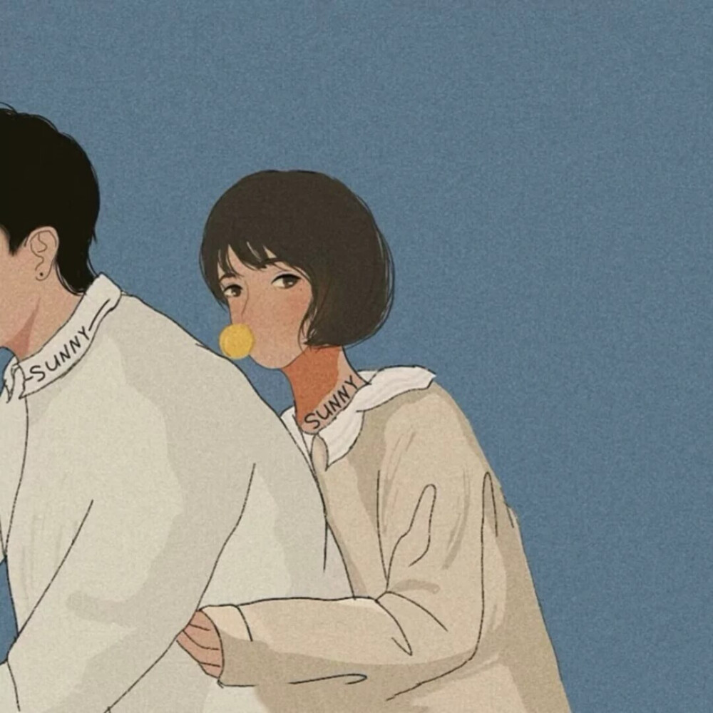情侣头像. dt:今天吃饭了么.