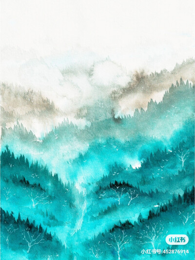 水彩风景插画—烟雨入江南