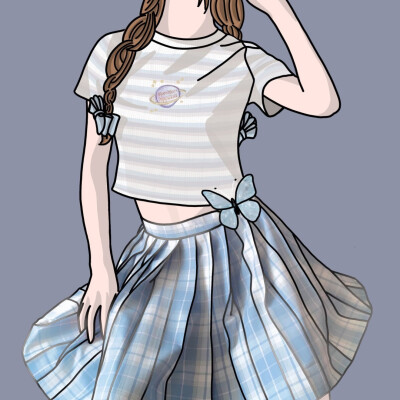 日常jk女孩的手绘头像画师:画jk的脑虎