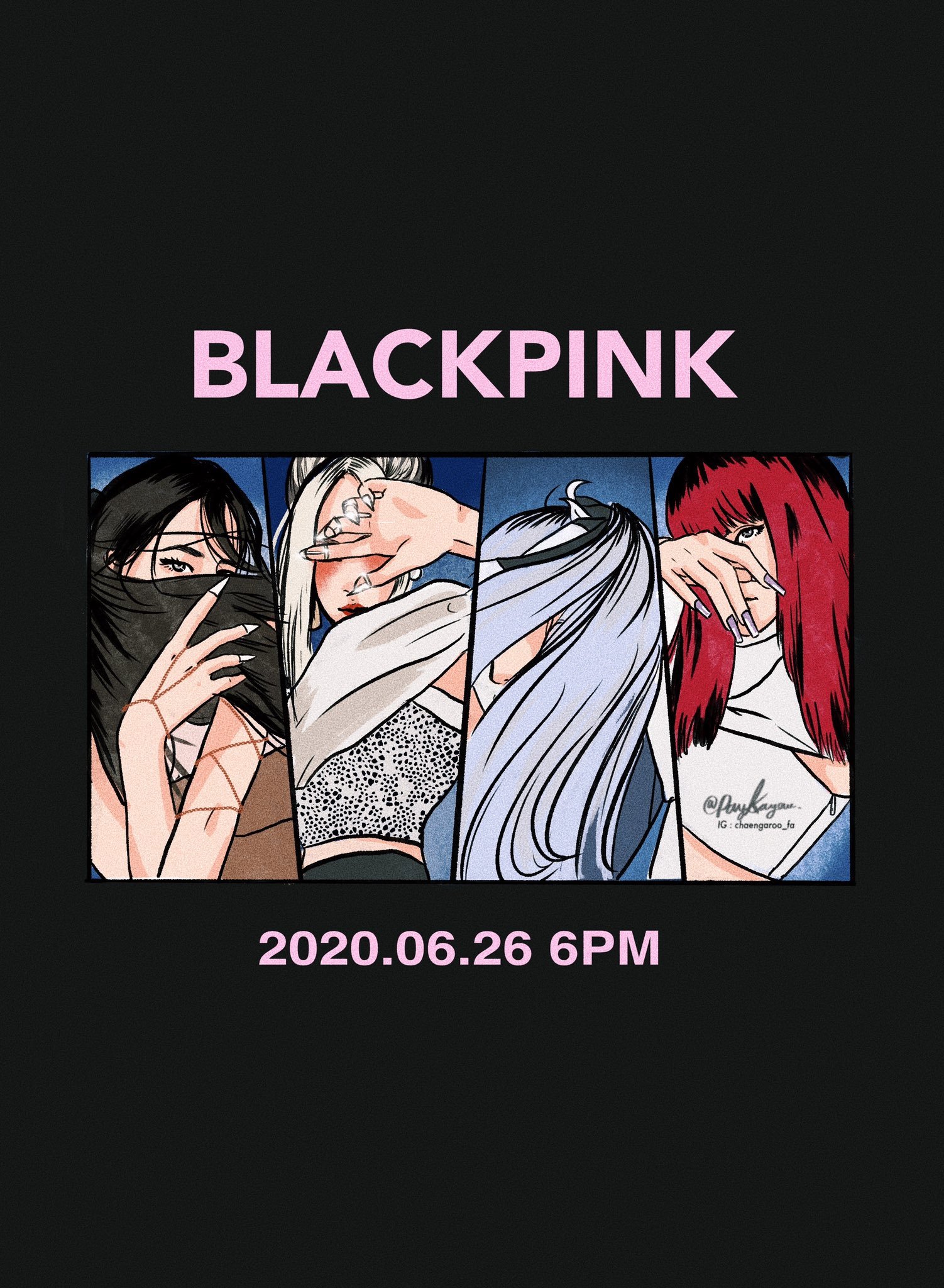 blackpink回归海报饭绘版