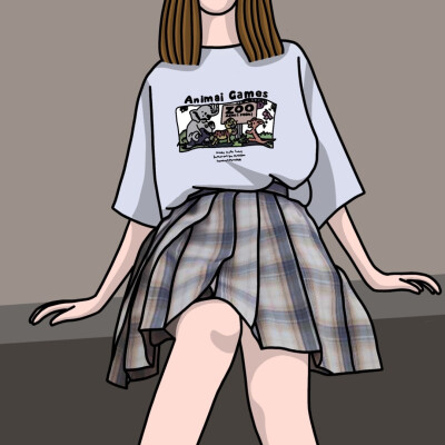 日常jk女孩的手绘头像画师:画jk的脑虎