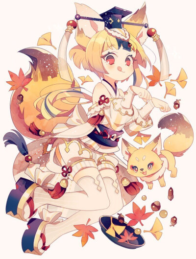 日本插画师 上仓エク一组萌少女的插画 twi:ekureea