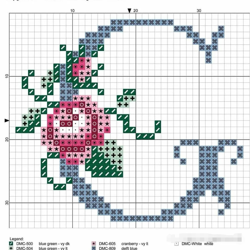 十字绣图纸玫瑰花字母g