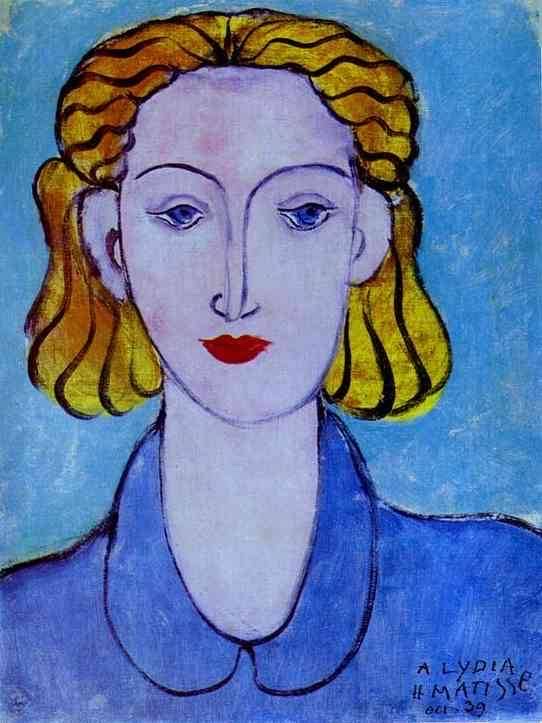 穿蓝色衬衫的年轻女子,1939年(法国画家亨利·马蒂斯作品)