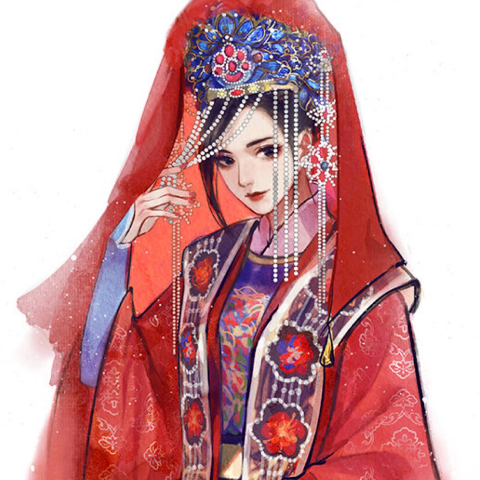 云端古韵3之遮面唯美女头|犹抱琵琶半遮面
