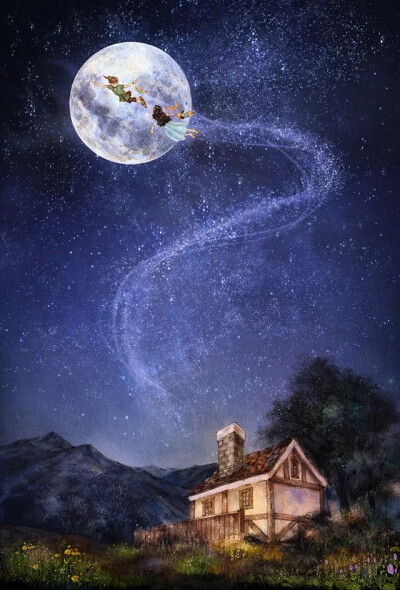 这是一个无法入眠的夜晚,有人闯入我的梦中,带我飞出窗外.