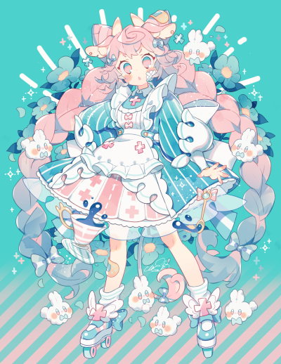 绘师:上仓工ク头像 动漫少女 可爱 lolita 绘画素材
