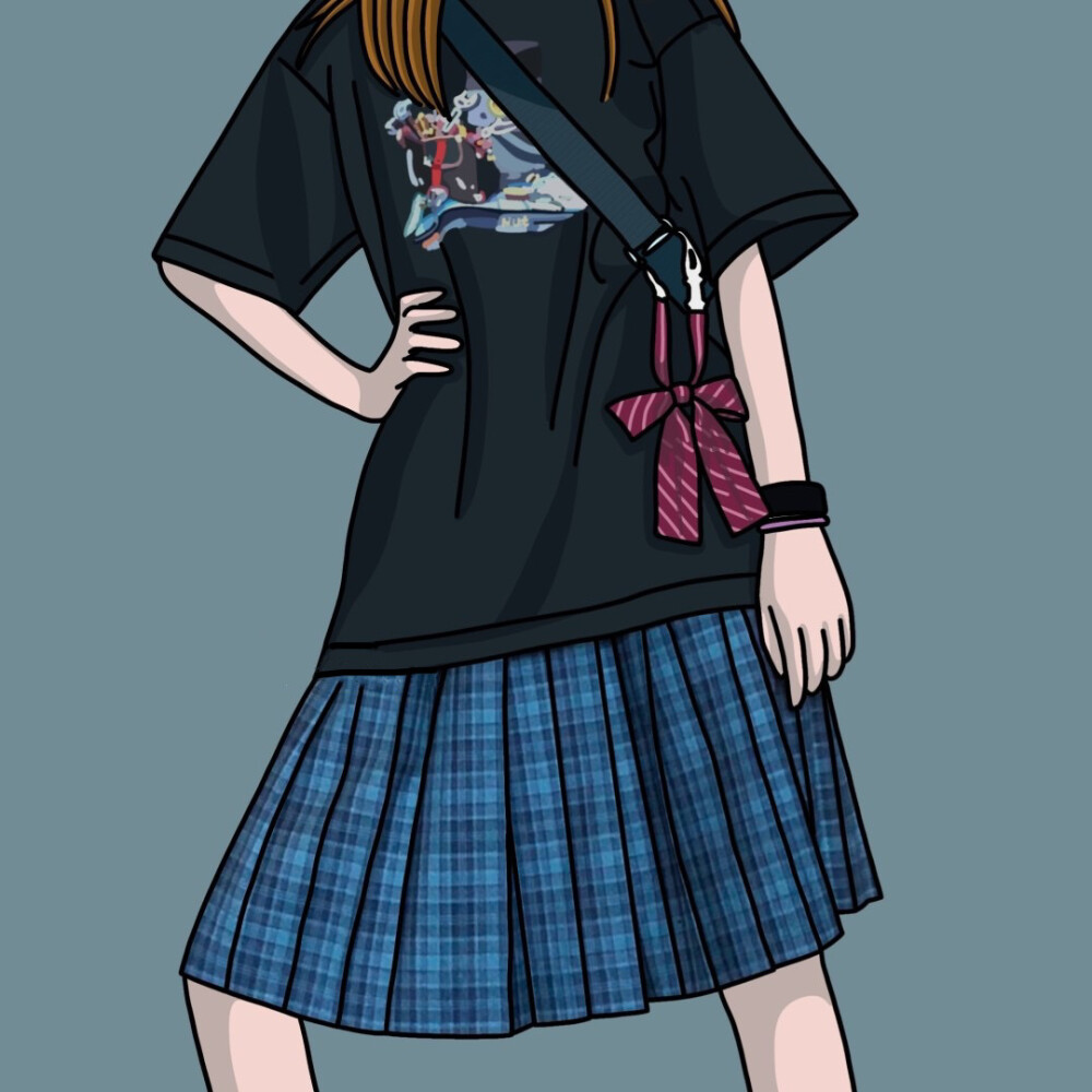 日常jk女孩的手绘头像