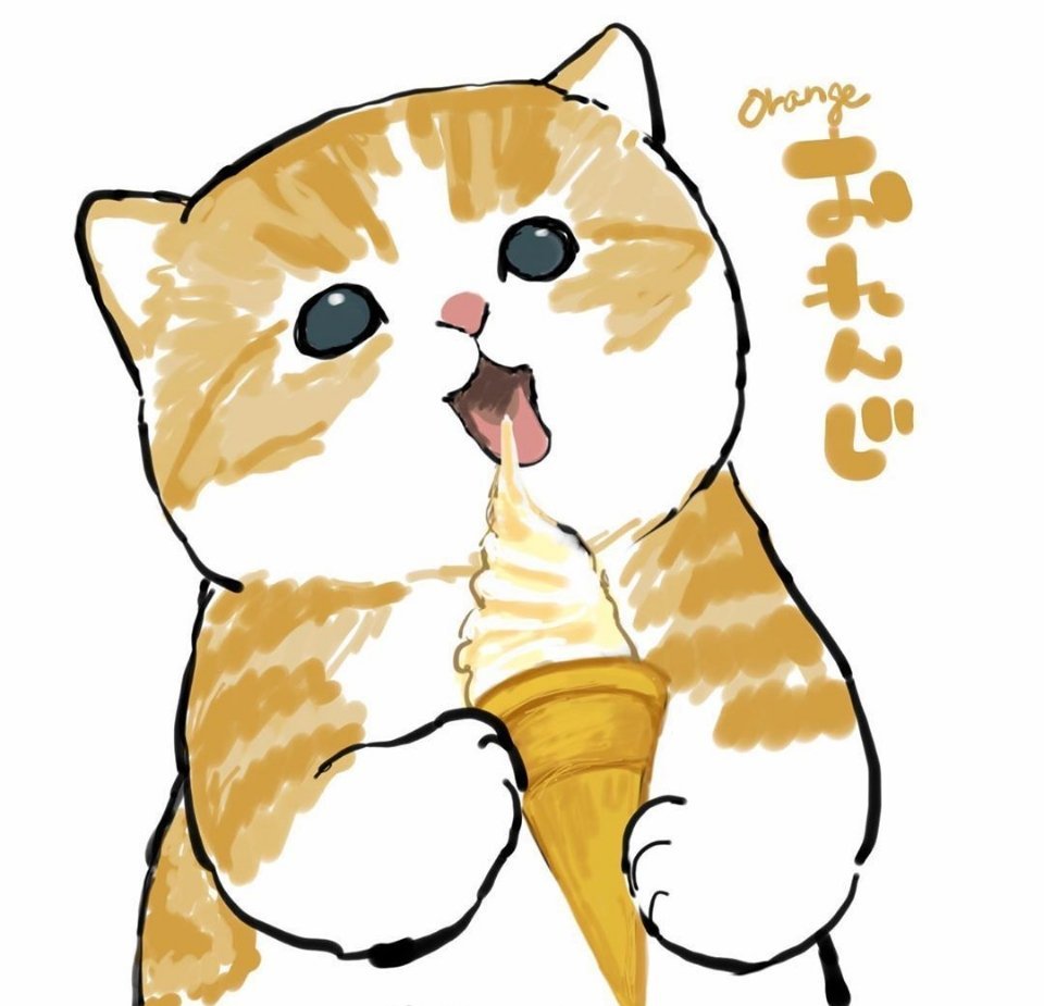 夏日 猫咪 可爱 插画图源:微博