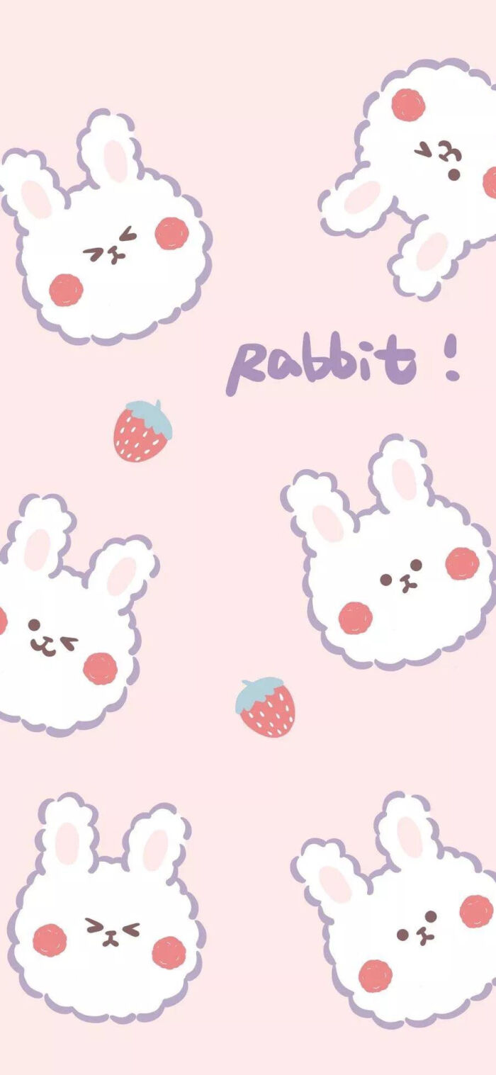 可爱小兔子.平铺.粉色系.壁纸