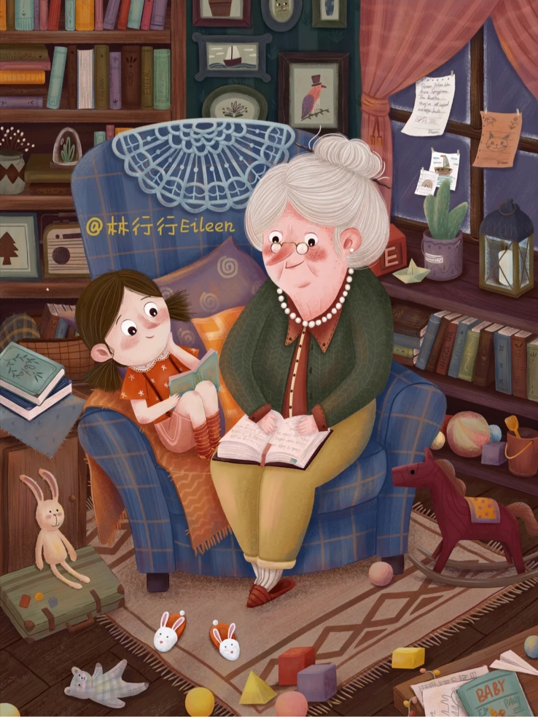 织毛衣的外婆|插画|儿童插画|静喏宝贝 - 原创作品 - 站酷 (ZCOOL)