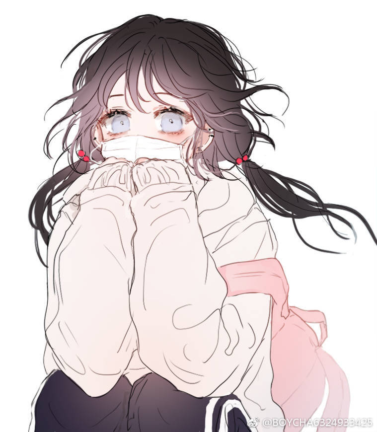 [头像 少女 插画 女头 双马尾 ]