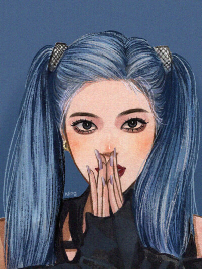 blackpink四仙女手绘壁纸画师:铃儿_aling