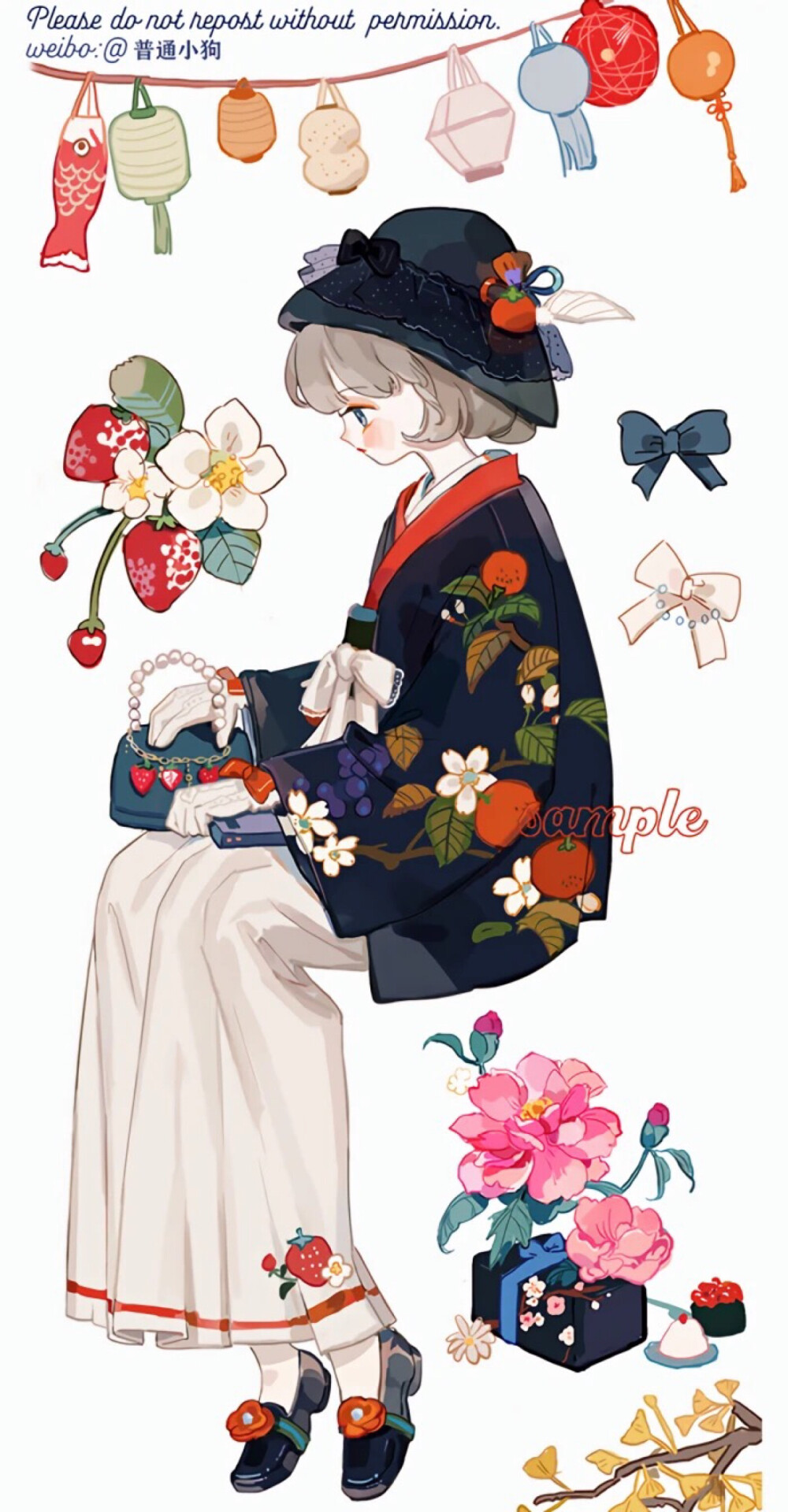 闺蜜头像#和服#手绘