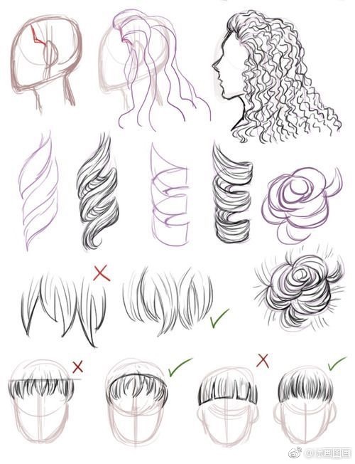 头发 素材 绘画教程