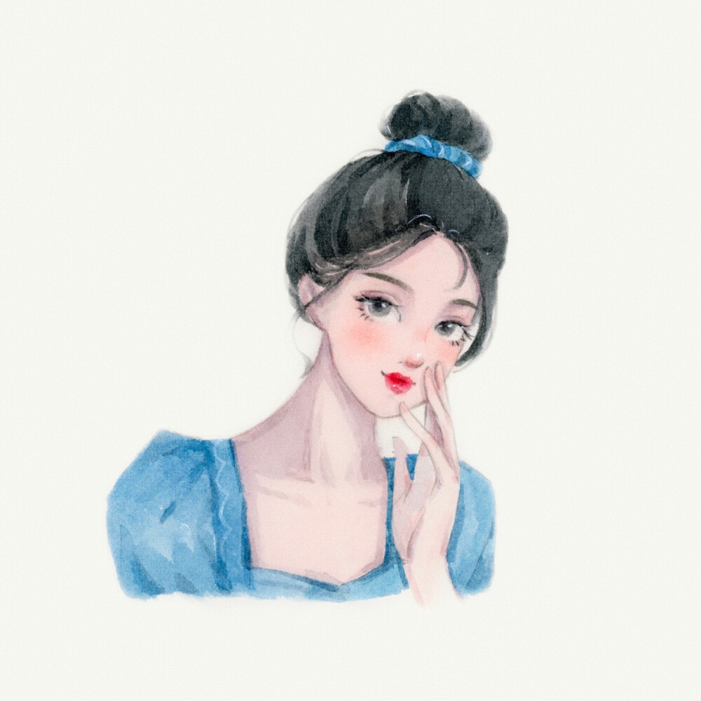 可爱小姐姐·头像壁纸 .(*▽`*). 手绘·水彩画 cr.@王大可vvv