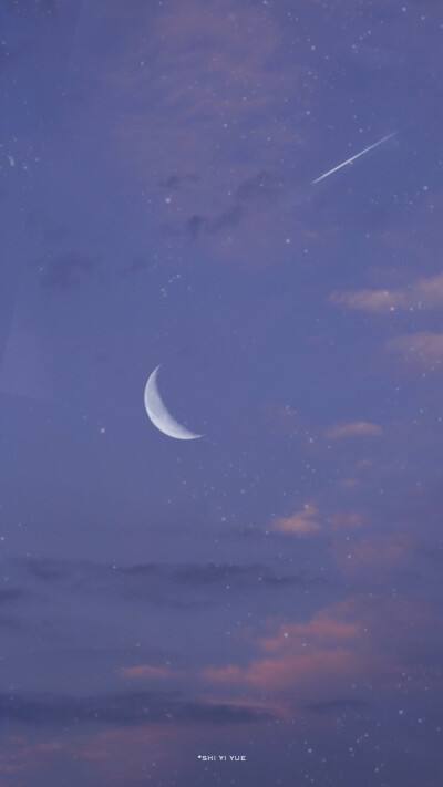 油画风_手机壁纸_天空_星空_紫色系_淡色