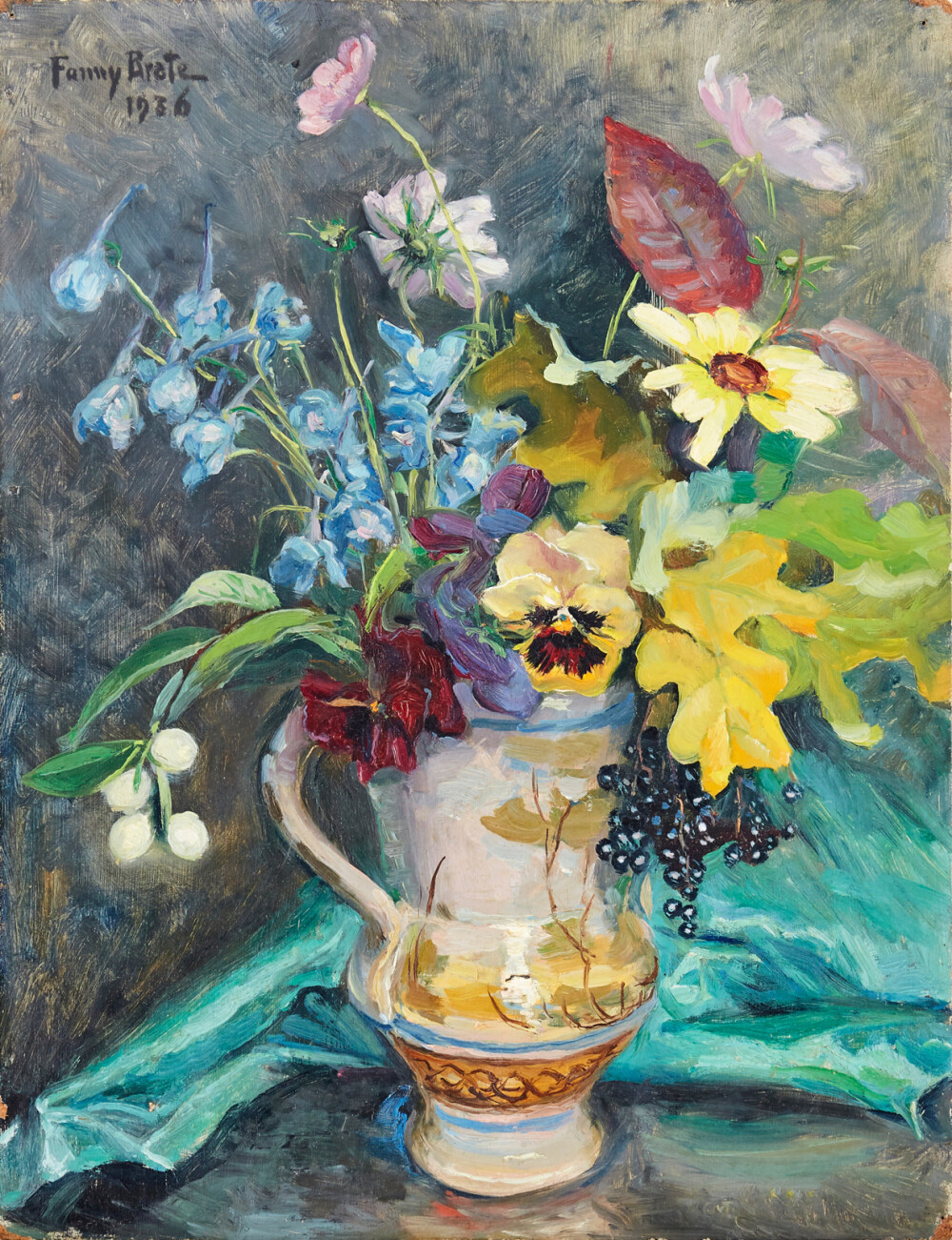 花瓶里的花,1936年(瑞典画家fanny brate 作品)