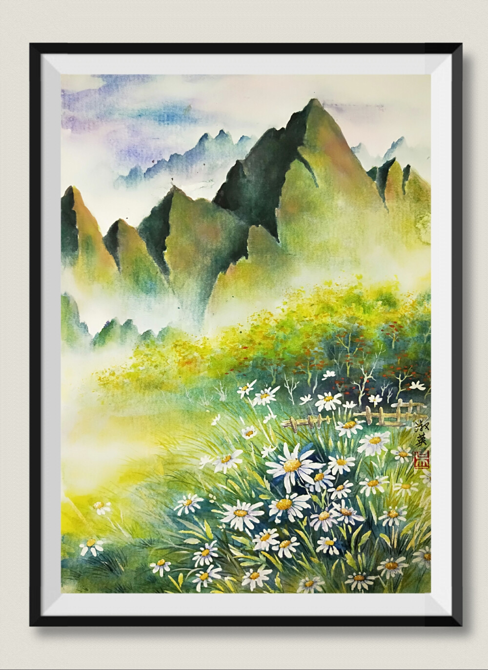 水彩画《芳华叠翠 暑期忙于教学和管理,一直没空画画,心里有种莫名